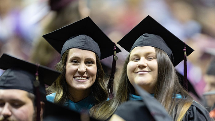 female graduating students at missouri state